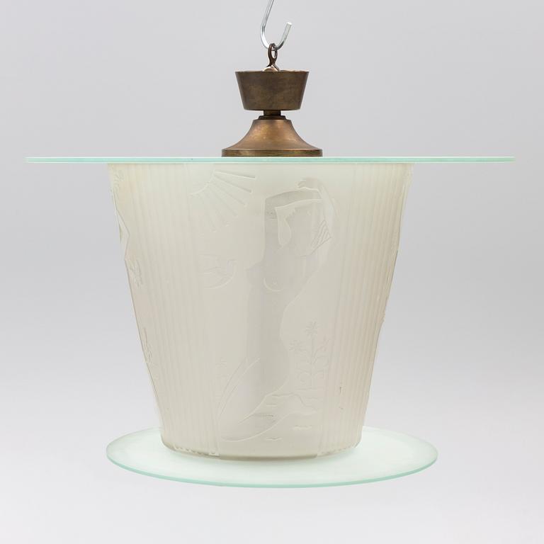 Harald Notini, a ceiling lamp model 10918, Arvid Böhlmarks Lampfabrik, Stockholm, 1930s.
