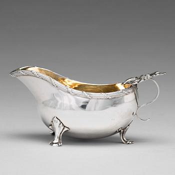 189. A Swedish 18th century parcel-gilt silver cream jug, Stockholm 1776, no makers mark.