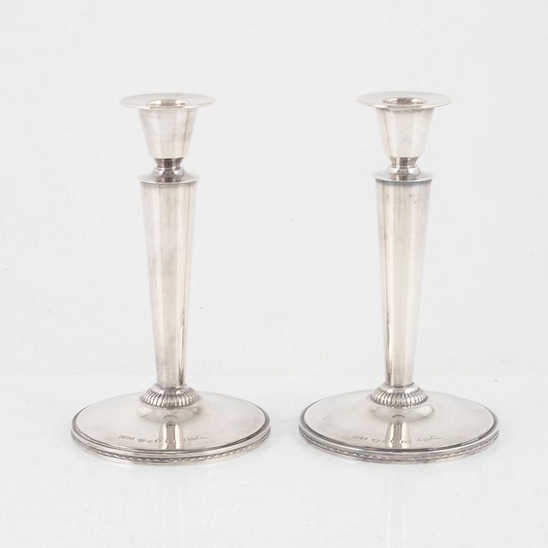 Eric Råström, ljusstakar, ett par, silver, CG Råström, Stockholm 1973.