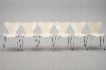 STOLAR, 6 st, "Sjuan", Arne Jacobsen, Fritz Hansen.