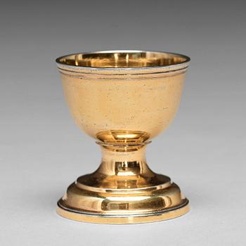 A Swedish mid 18th century silver-gilt egg-cup, mark of Jonas Thomasson Ronander, Stockholm 1758.