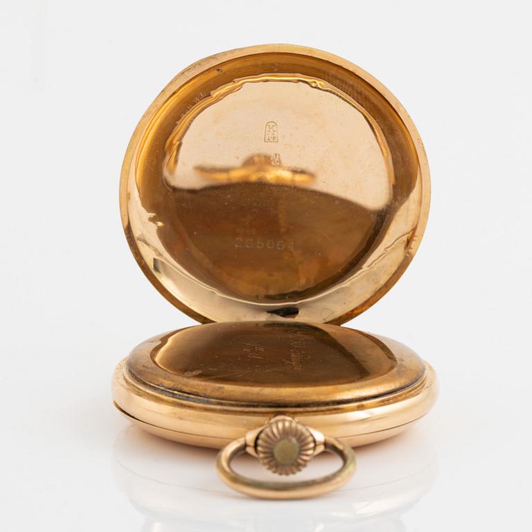Pocket watch, 14K gold, hunter, 51 mm.