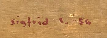 Sigfrid Södergren, oil on canvas laid on panel signed, dated-56.