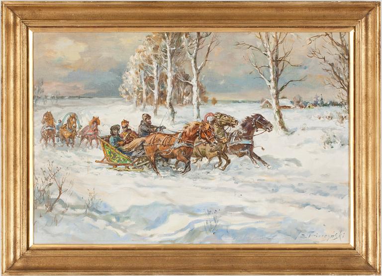 E. PIERZYNSKI, olja på duk, signerad. 1900-tal.