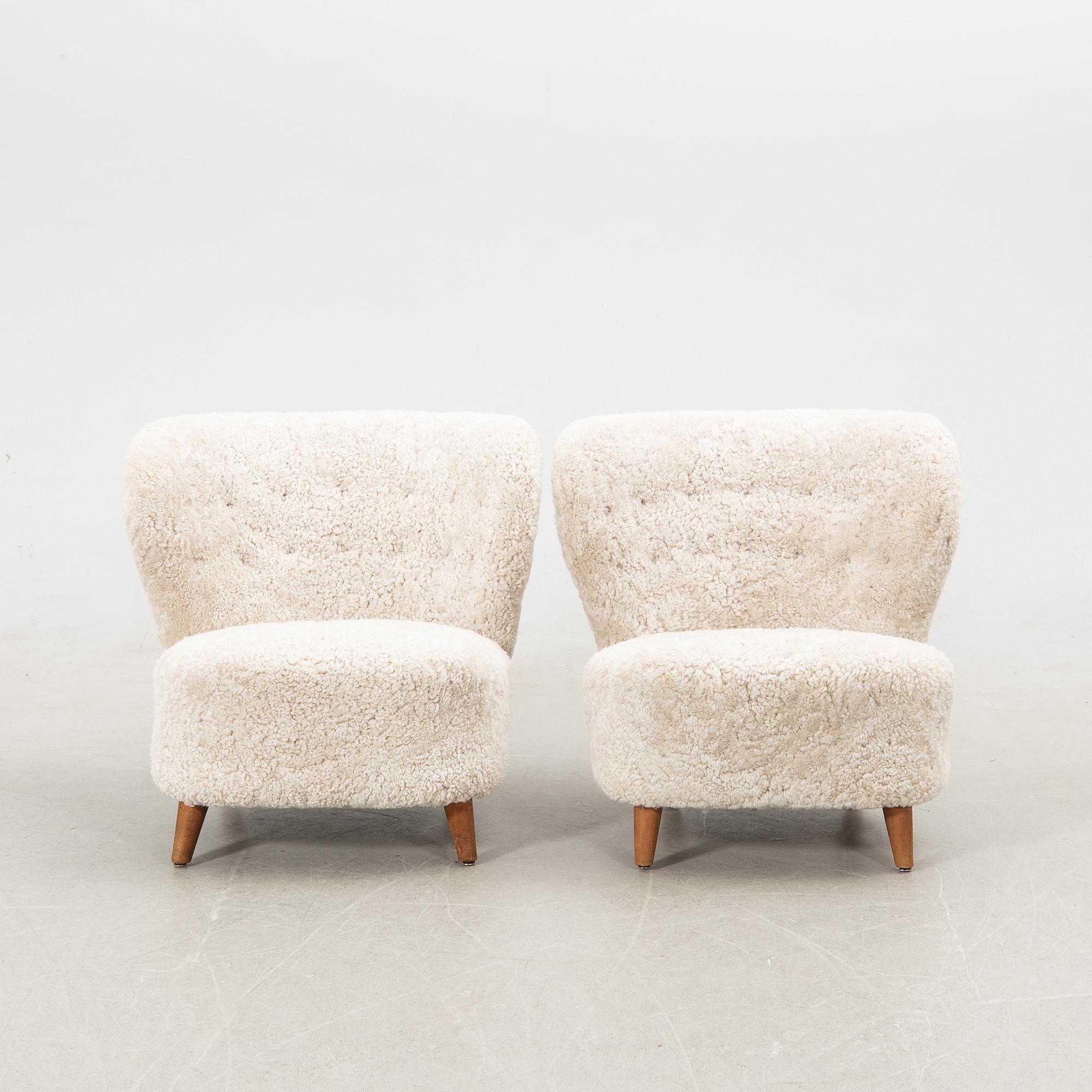 Armchairs, a pair, Swedish modern, 1940s.