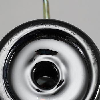 OIVA TOIKKA, LINTU, lasia, "Ladybird", numeroitu 626/1000, signeerattu O. Toikka Nuutajärvi.