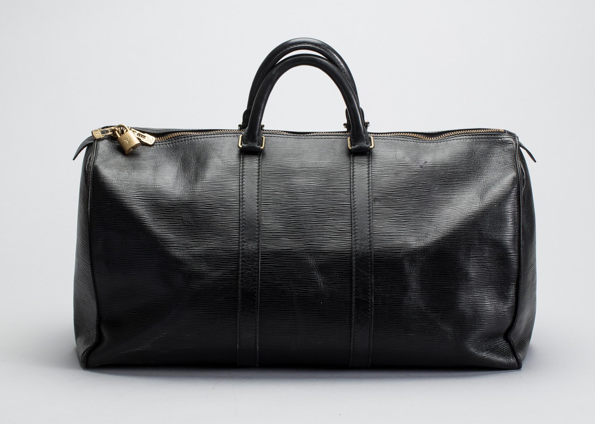 VÄSKA, "Keepall 50 Epi Black", Louis Vuitton.