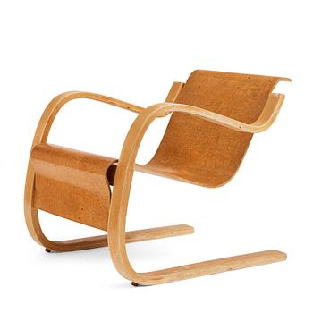 395. Alvar Aalto, a model 31 burled birch armchair, produced by O.y Huonekalu-ja Rakennustyötehdas, Finland or Aalto Design Hedemora.