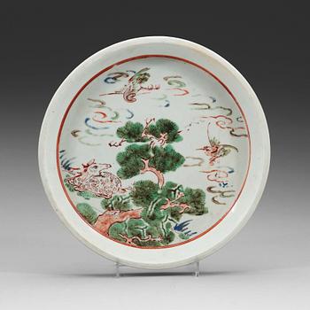 A wucai tray, Ming dynasty, 17th Century.