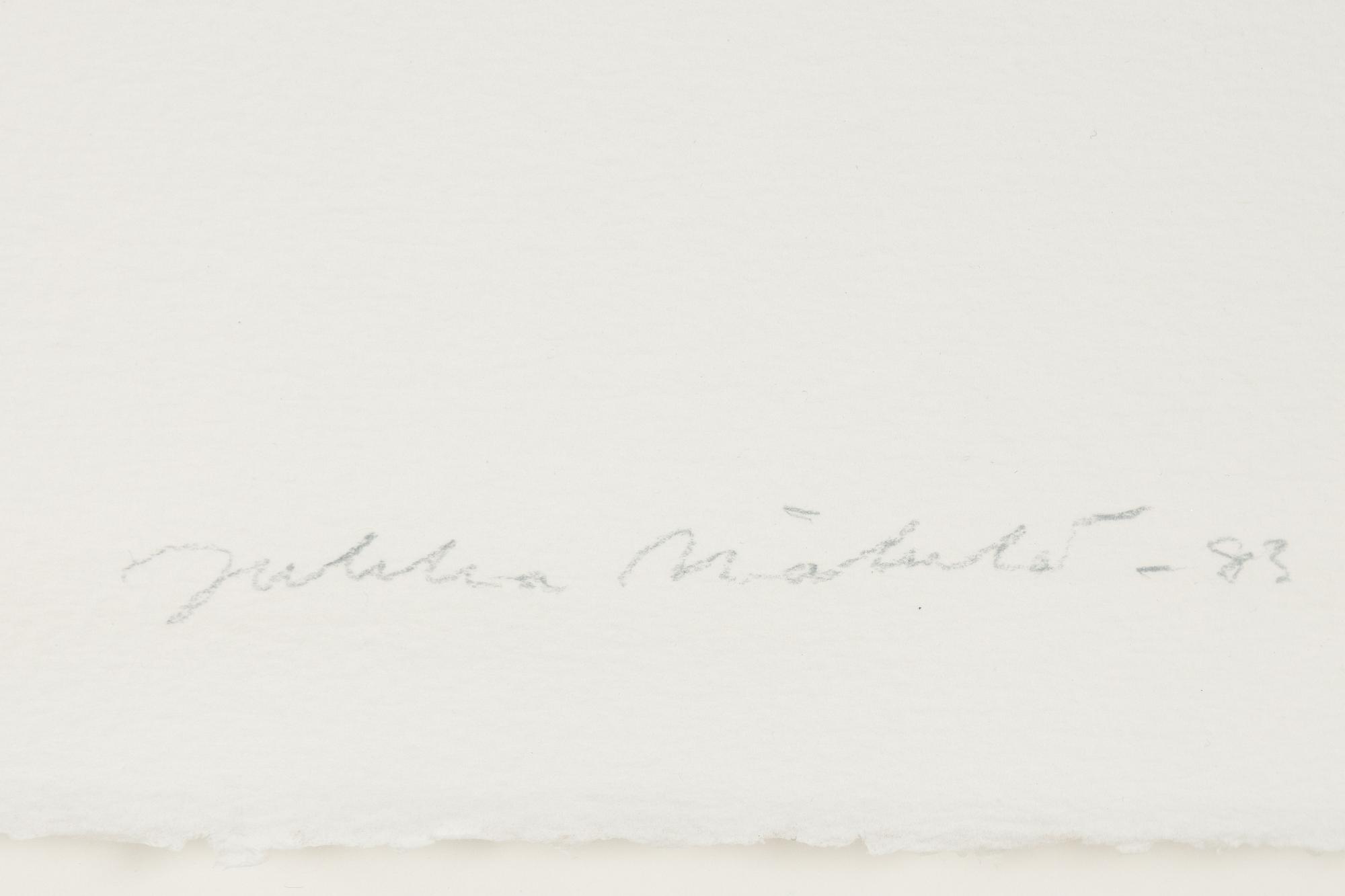 Jukka Mäkelä, blandteknik, signerad Jukka Mäkelä och daterad -83 med blyerts.