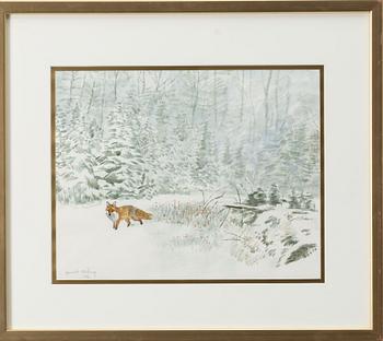 Harald Wiberg, Fox in a Winter Landscape.