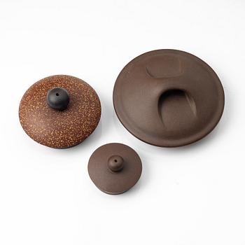 Tekannor, tre stycken, yixing, Kina, 1980-/90-tal.