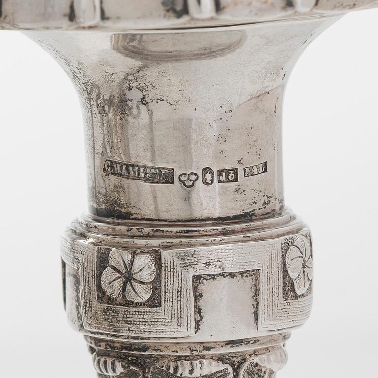 Christian Hammer, kandelabrar, ett par, silver, Stockholm 1854-1863.