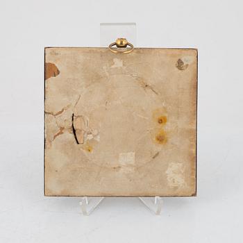 Plakett, patinerad brons och förgylld mässing, 1800/1900-tal.