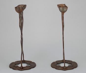 KANDELABRAR, ett par, jugend, sekelskiftet 1800/1900-tal.