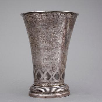 BÄGARE, silver. Arvid Wernström Eksjö, 1811. Vikt ca 415 gram.
