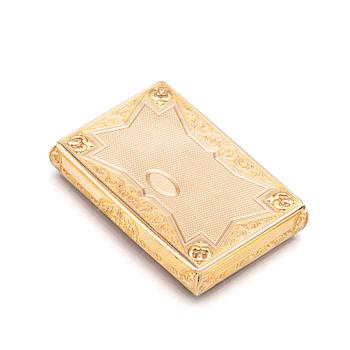 300. Dosa, guld, en deux couleurs, Schweiz 1800-talets mitt, oidentifierad mästarstämpel CCS.