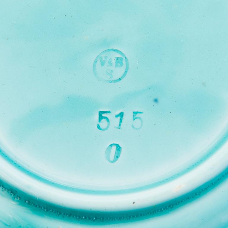 ASSIETTER, 12 st, majolika, Villeroy & Boch, sent 1800-tal, stämpel 1883-1912.