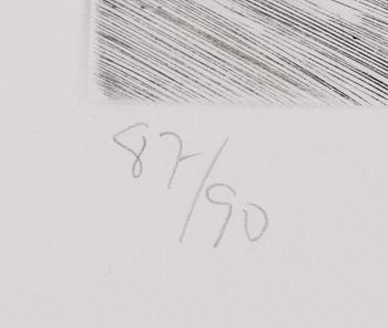 Ulf Trotzig, "King Sweeney", portfolio with nine colour etchings.