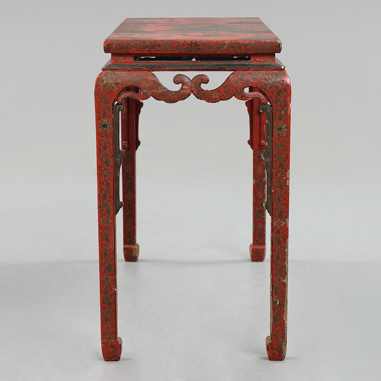 A Chinese lacquered table, Qing dynasty (1664-1912).