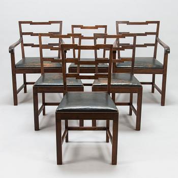 MIKKO S. NUPPONEN, a set of six 1930's 'Jukola' chairs for HMN Huonekaluliike Mikko Nupponen. Finland.
