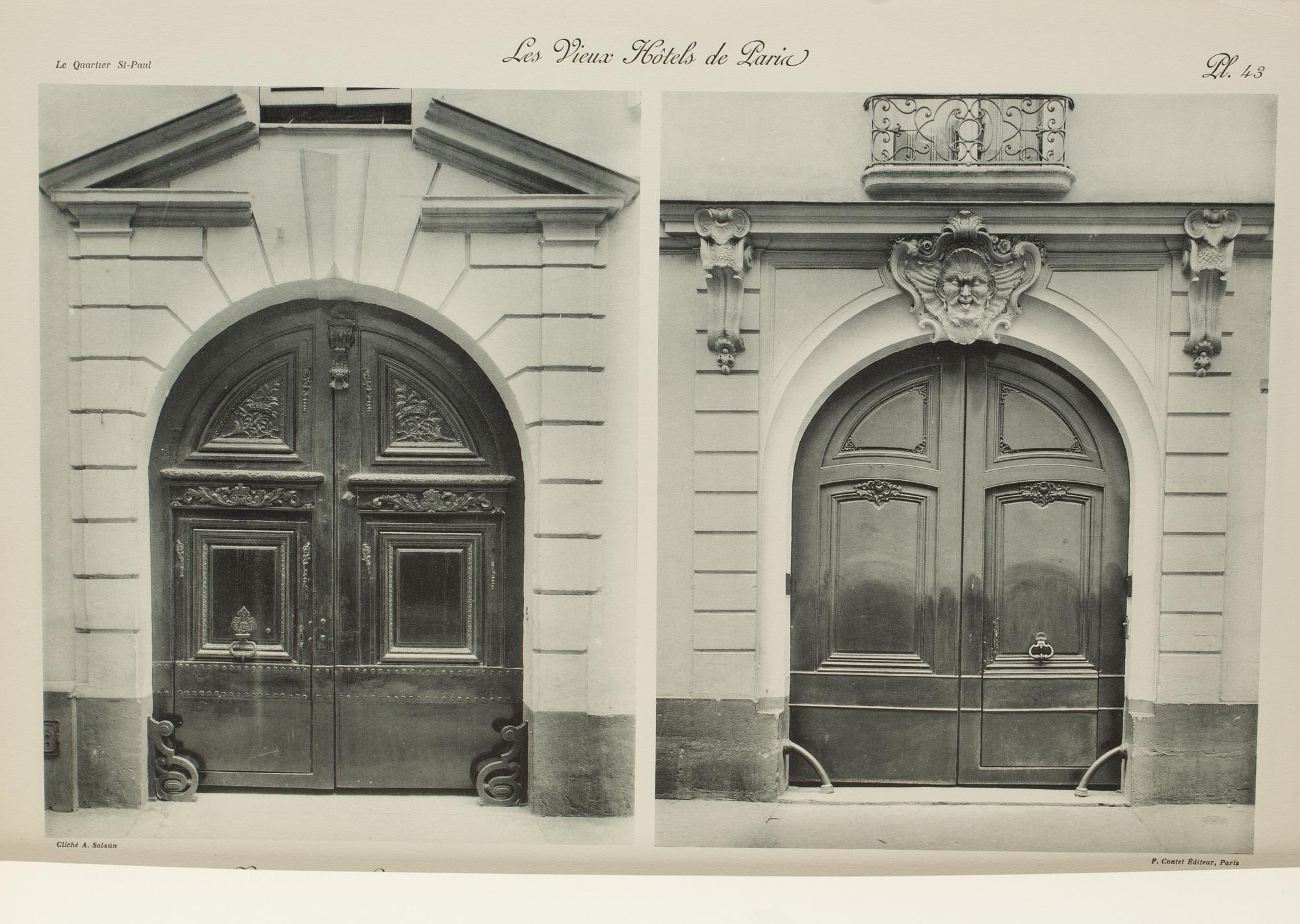 MAPPAR, 10 vol, J.VACQUIER, Les Vieux Hotels de Paris. Decorations Exterieures et Interieures.