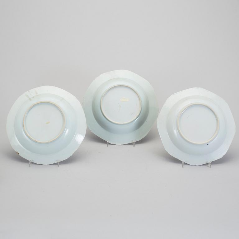 TALLRIKAR, 6 st, porslin, Qingdynastin, Qianlong (1736-95).