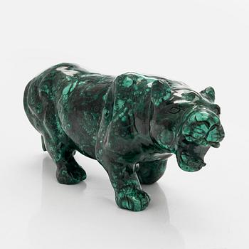 Figurine, bear, malachite.