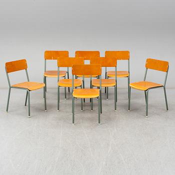 A set of eight chairs from Grythyttan Stålmöbler, late 20th Century.