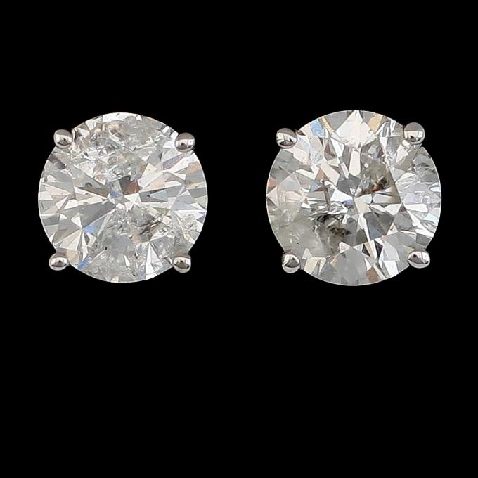 ÖRHÄNGEN, 1 par, 14 k vitguld, briljantslipade diamanter tot 1.50 ct.