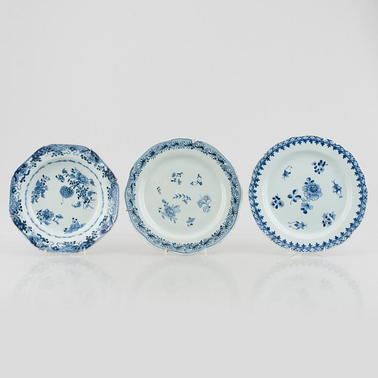 Parti porslin, 10 delar, kompaniporslin, Kina, Qingdynastin 1700-tal samt Jiaqing (1796-1822).