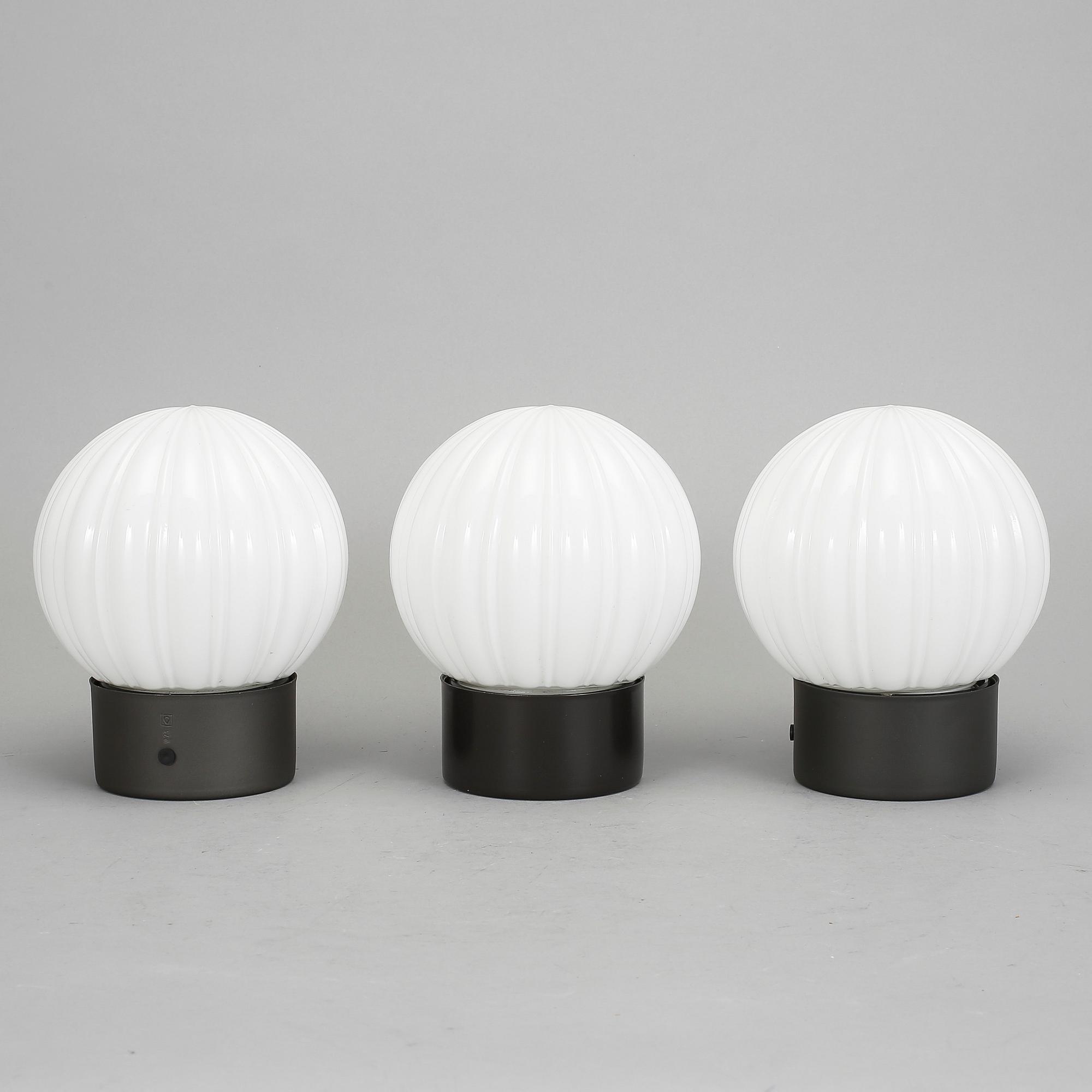 TAKLAMPOR, 3 stycken, Böhlmarks, 1930-tal.