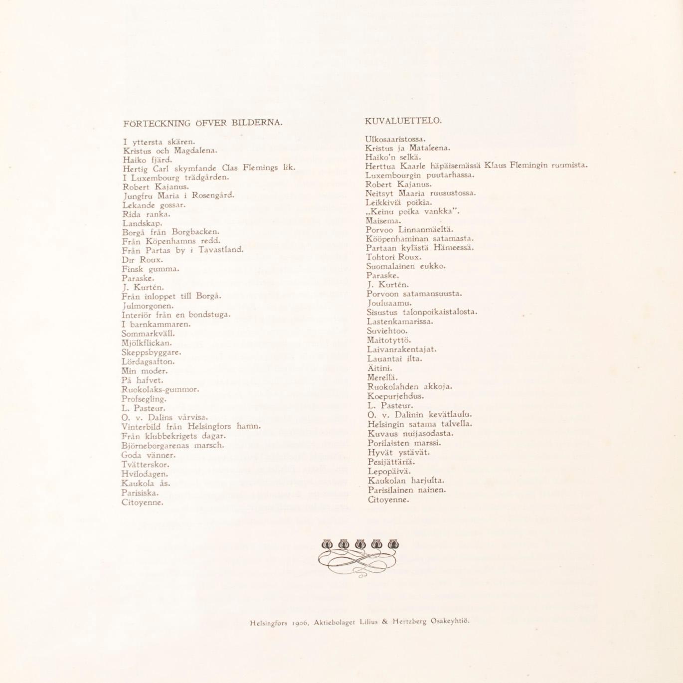 MAPP, 25+5 st, tryckbilder efter Albert Edelfelt, tryck AB F. Tilgmann, Helsingfors 1906.