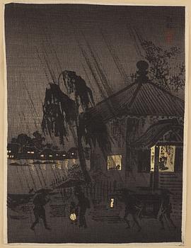 A group of eight Japanese prints, incl, Hiroshige, after, 20th century.