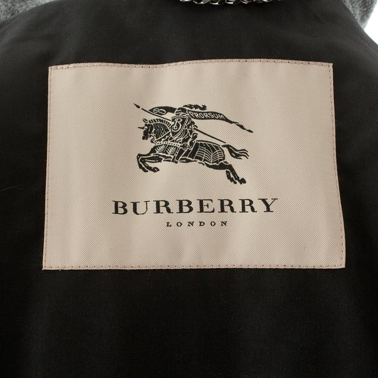 BURBERRY, a grey wool duffel jacket.