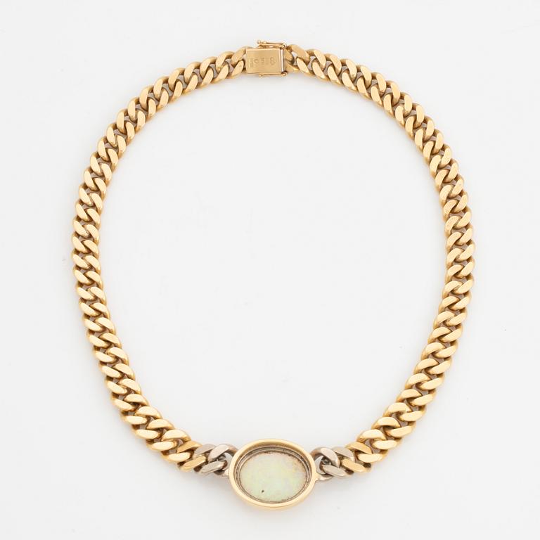 18K gold, opal and diamond necklace, by Gunnar Fahlström,