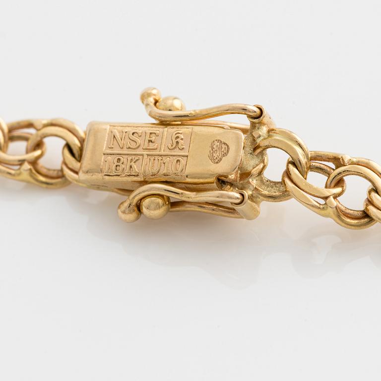 Halskedja, 18K guld, doserad bismarcklänk.