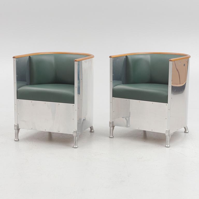 Mats Theselius, a pair of 'Aluminium Chair' armchairs, Källemo.