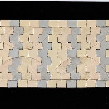 ARMBAND, 18k guld, troligen Italien. Vikt ca 66g.