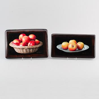 LARS TÄRNING, 2 st, blandteknik på pannå, signerade och daterade -06.