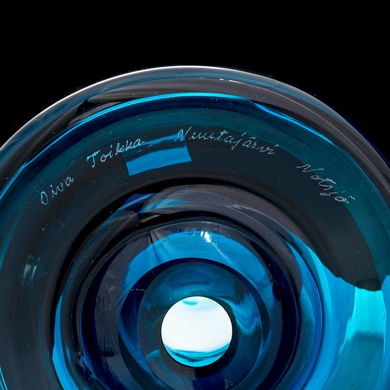 Oiva Toikka, fågel, "Kiikkuri", signerad Oiva Toikka, Nuutajärvi Notsjö.