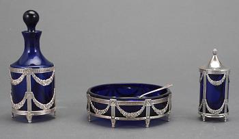 BORDSSET, 6 delar + sked, sterlingsilver, Mema, 1965 och 1966.