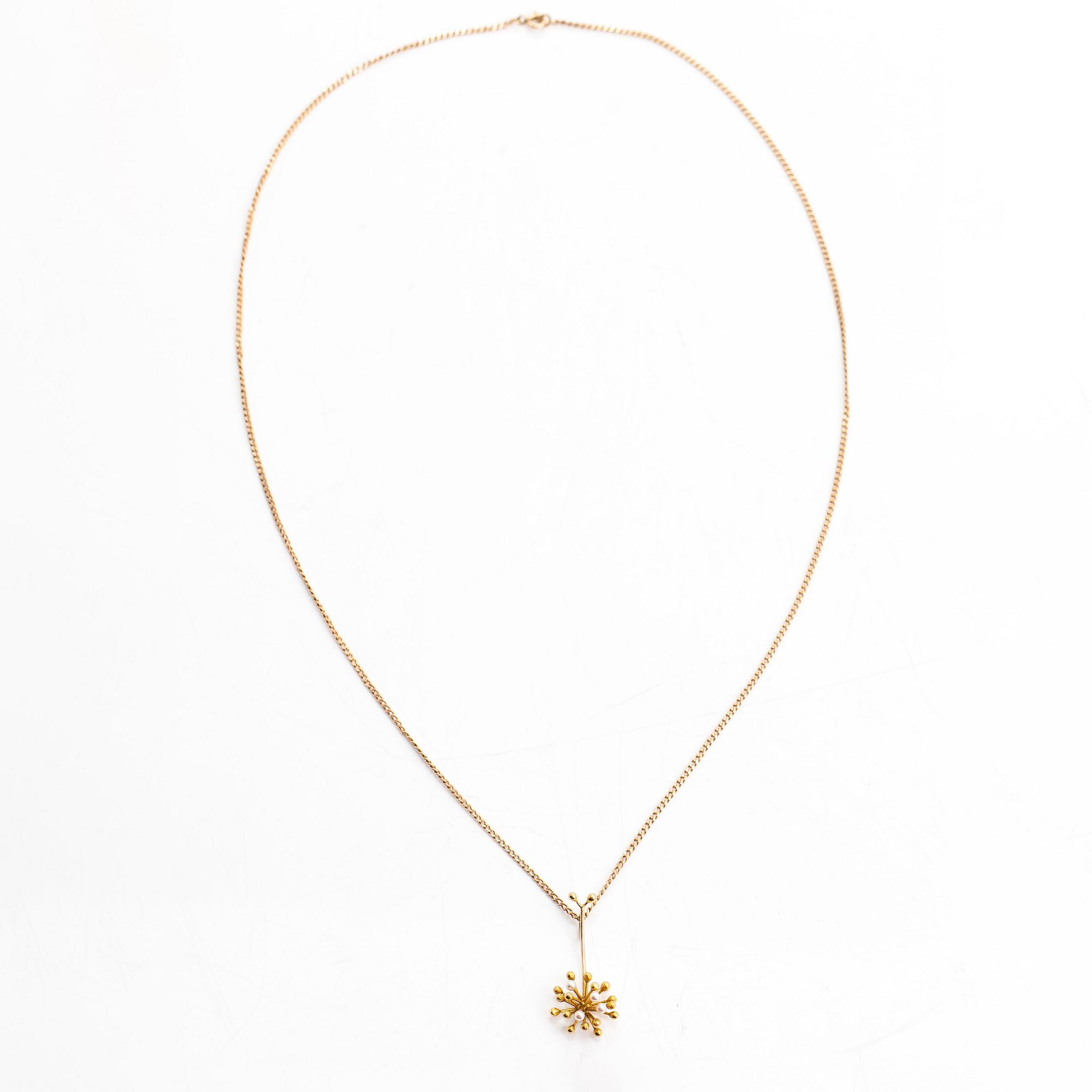 Halsband, 14K guld och odlade pärlor, Westerback, Helsingfors 1969.