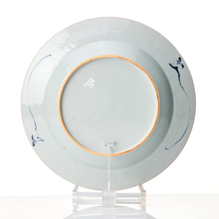 A set of five blue and white plates, Qing dynasty, Qianlong (1736-95).