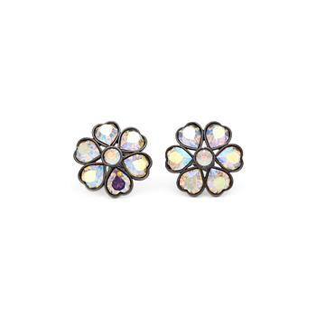 386. YVES SAINT LAURENT, a pair of decorative stone earrings.