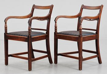 KARMSTOLAR, ett par, regency, England, 1800-talets första hälft.