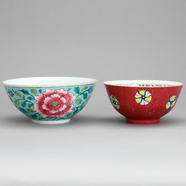 SKÅLAR, 2 st, porslin, Kina, sekelskiftet 1900.