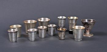 PARTI BÄGARE, 12 st, silver, Sverige o Ryssland, 1900-tal.