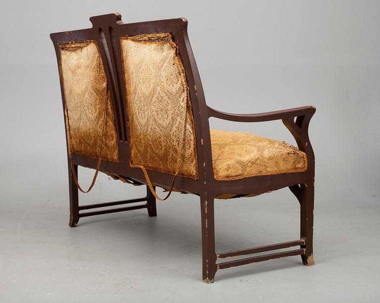MÖBLEMANG, 8 delar, jugend, stämpel Puuteollisuusliike J. Järveläinen, Raumo, Finland 1906.