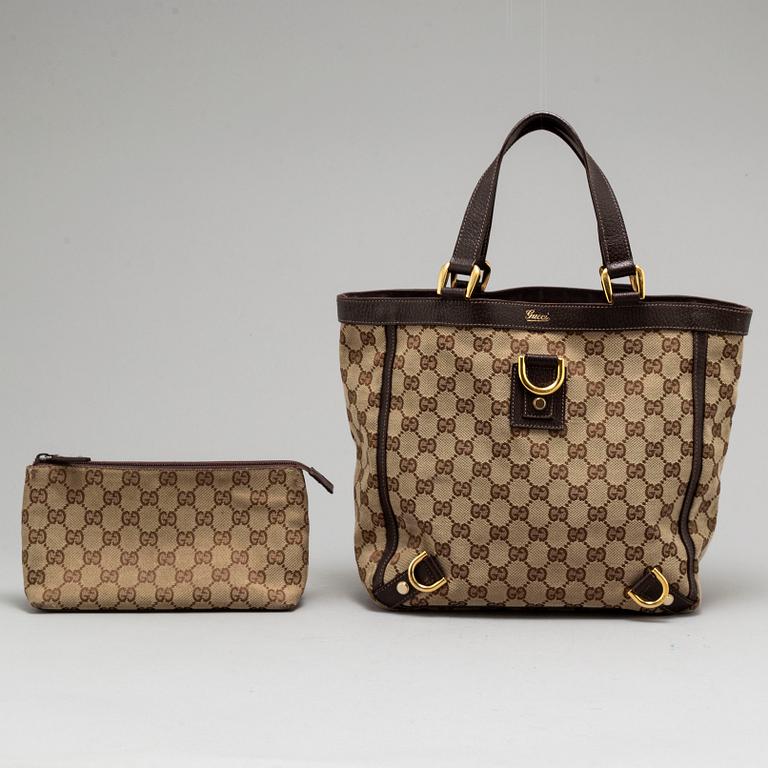 GUCCI, väska och necessär.
